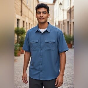 Columbia Men's Utilizer II Solid Short Sleeve Shirt XL Collegiate Navy